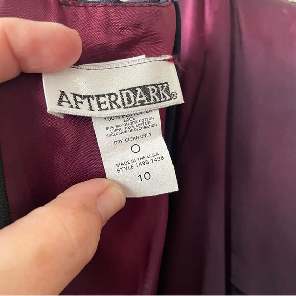 AfterDark Navy Blue Pebble Georgette 2pc Lined Beaded Formal Jacket Dress Sz 10 - Picture 11 of 14